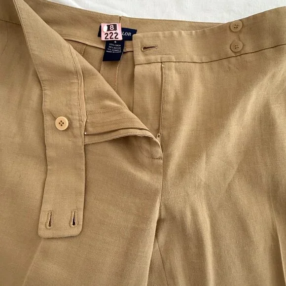 Ann Taylor Khaki colored linen pants / Size 4 / Classic/Timeless - Picture 5 of 6